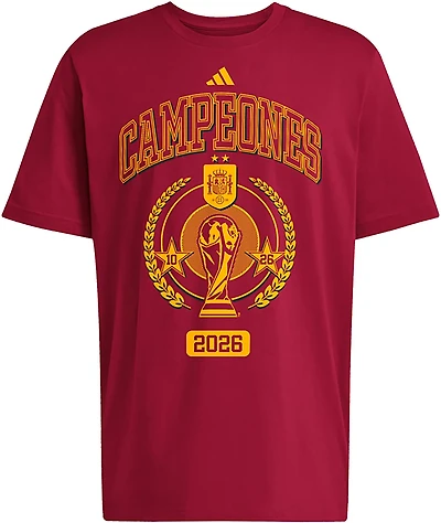 adidas Men's Spain National Team 2026 FIFA World Cup Champions Trophy Short Sleeve T-shirt
