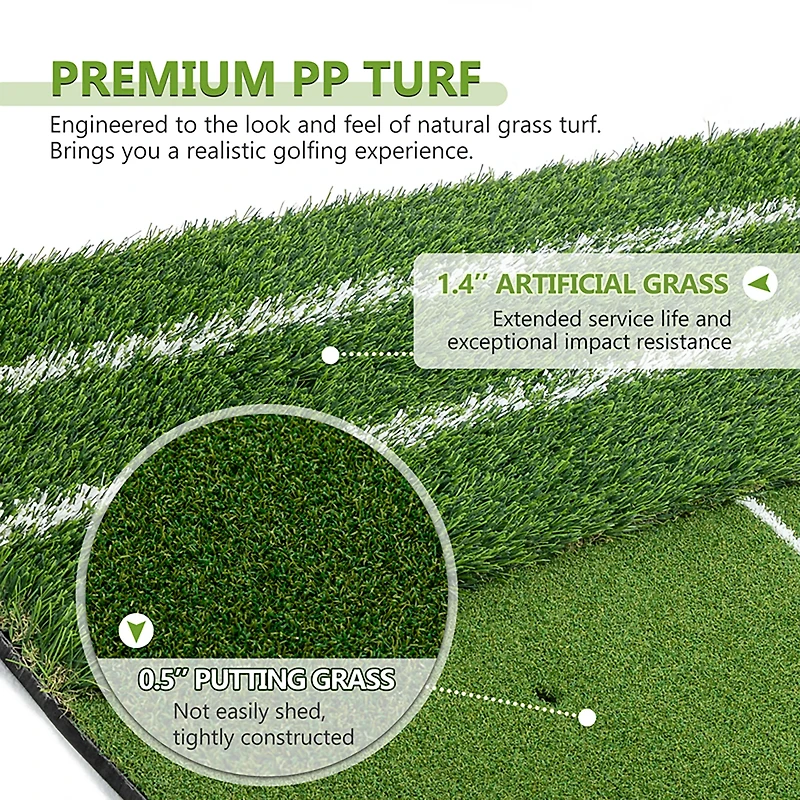 inQracer 5 ft x 4 Golf Hitting Mat with 7 Tee Positions