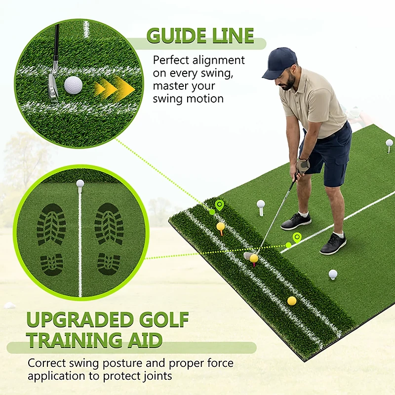 inQracer 5 ft x 4 Golf Hitting Mat with 7 Tee Positions