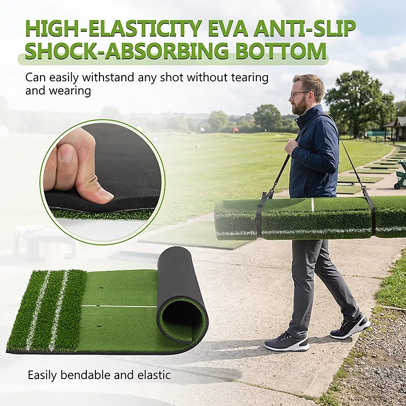 inQracer 5 ft x 4 Golf Hitting Mat with 7 Tee Positions
