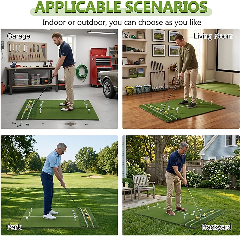 inQracer 5 ft x 4 Golf Hitting Mat with 7 Tee Positions