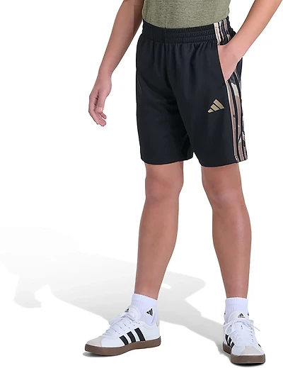 adidas Boys’ Essentials Printed 3‑Stripes Shorts
