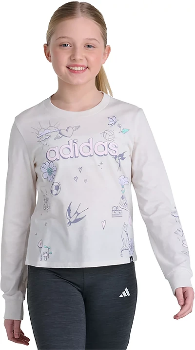 adidas Girls’ Hand Drawn T‑Shirt