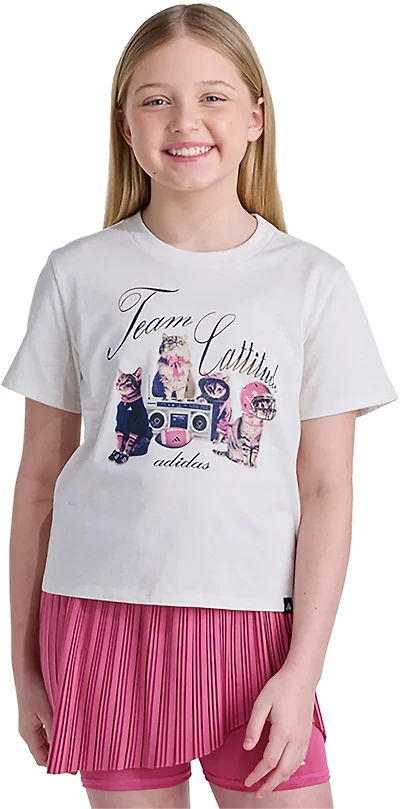 adidas Girls’ Team Cattitude Graphic T‑Shirt