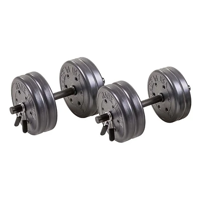 US Weight Adjustable 42 lb Dumbell Set W/Springs