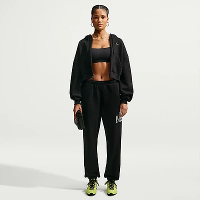 Nike Women's Sportswear Studio Fleece Oversized Cropped Full-Zip Hoodie