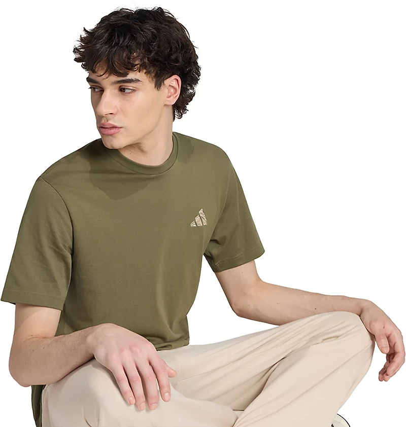 adidas Men’s Camo Embroidered Small Logo Graphic T‑Shirt