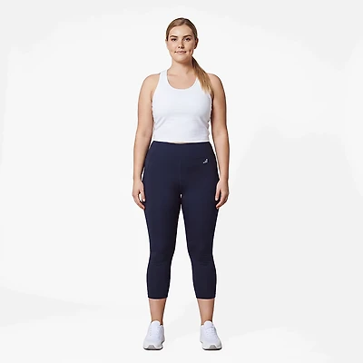 BCG Women's Plus Mid Rise Color Block Crop Leggings