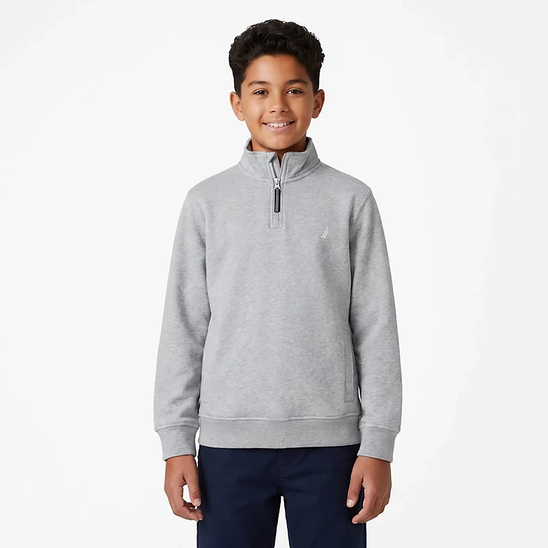 Nautica Uniform Boys' Fleece Quarter Zip Pullover