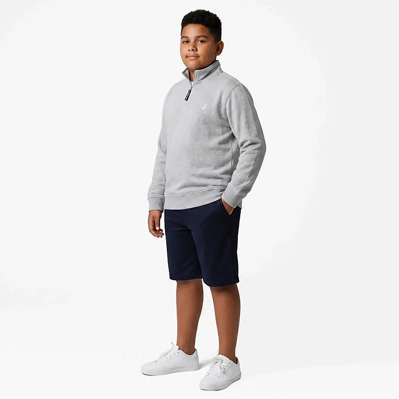 Nautica Uniform Boys' Fleece Quarter Zip Pullover
