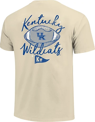 Image One Women's University of Kentucky Football Sketch Script Comfort Colors Short Sleeve T-shirt