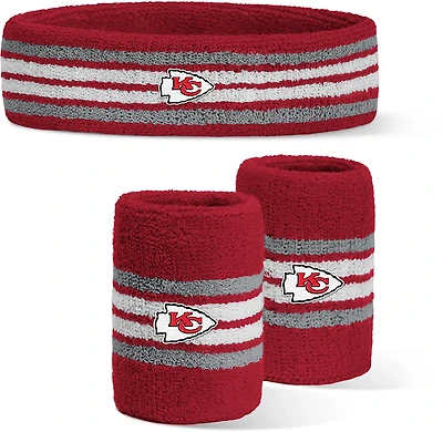 For Bare Feet Kansas City Chiefs Headband and Wristband 3-Piece Set