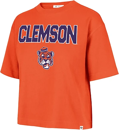 '47 Women's Clemson First Rank II Foundation Crop Short Sleeve T-shirt