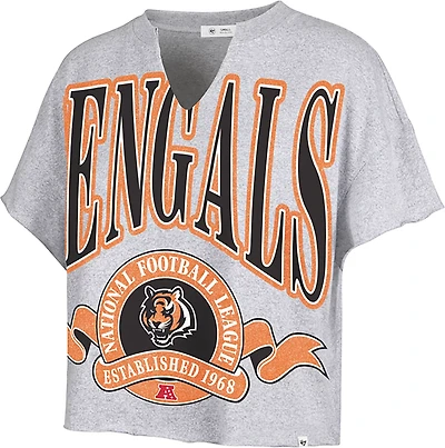 '47 Women's Bengals Banners Out Oversized Notch Neck T-shirt