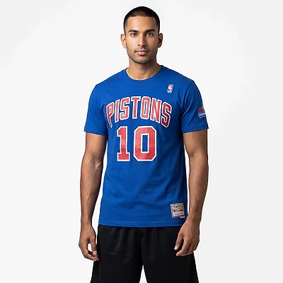Mitchell Ness Dennis Rodman Detroit Pistons Hardwood Classics Stitch Name Number T-Shirt