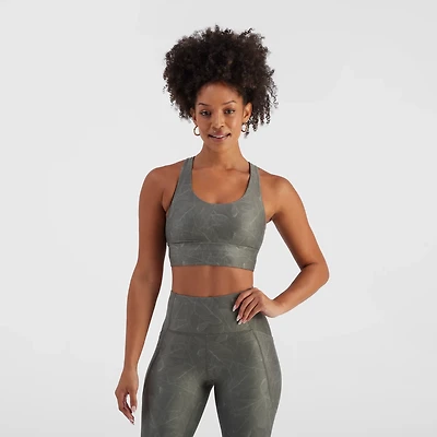 Freely Women's Haven Renew Deep Depths Delicate Leaves Sports Bra