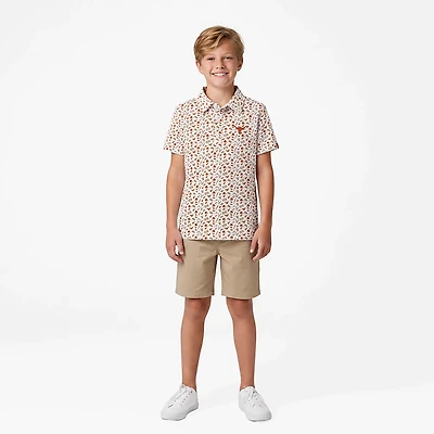 Garb Burnt Texas Longhorns Tom Allover Print Performance Polo