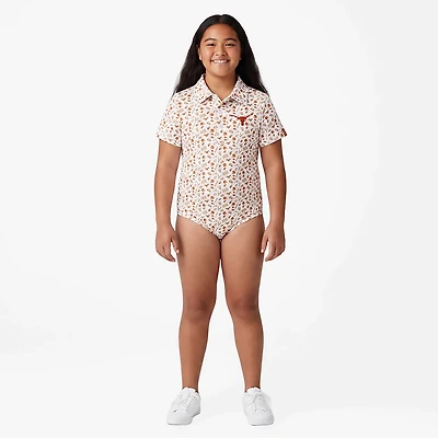 Garb Burnt Texas Longhorns Tom Allover Print Performance Polo Bodysuit