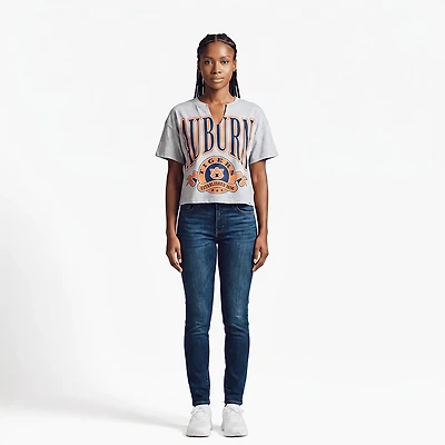 '47 Women's Auburn Banners Out Oversized Notch Neck Short Sleeve T-shirt