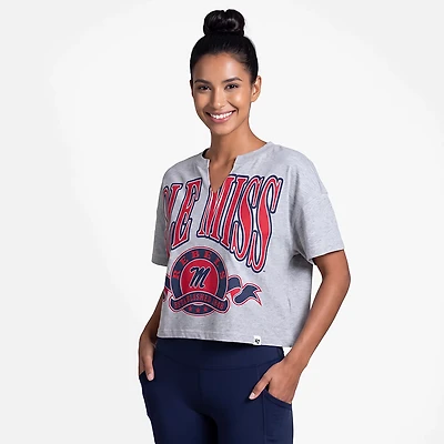 '47 Women's Ole Miss Banners Out Oversized Notch Neck Short Sleeve T-shirt
