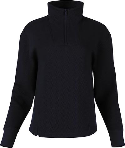 BCG Women's Chevron Quilted Quarter Zip Long Sleeve Top
