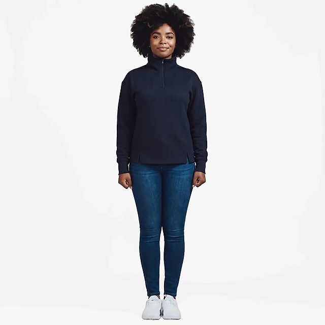 BCG Women's Chevron Quilted Quarter Zip Long Sleeve Top
