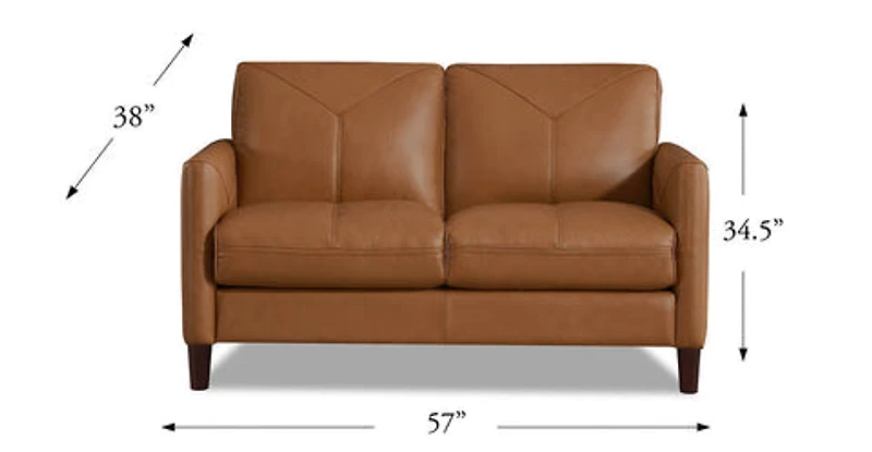 Glenwood Genuine Leather Loveseat
