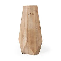 Allen I Large Natural Wooden Base Oval Vase