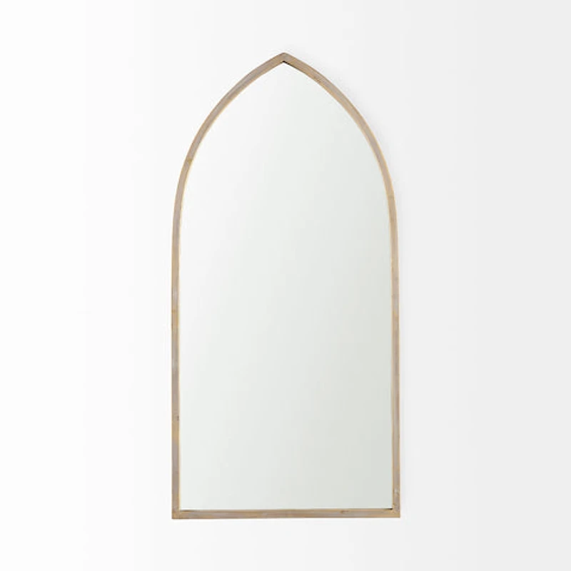 Giovanna Gold Metal Frame Pointed Arch Vanity Mirror