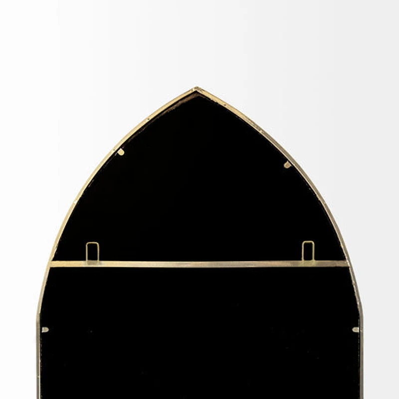 Giovanna Gold Metal Frame Pointed Arch Vanity Mirror