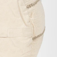 Sachi Beige w/ Stitching Pouf