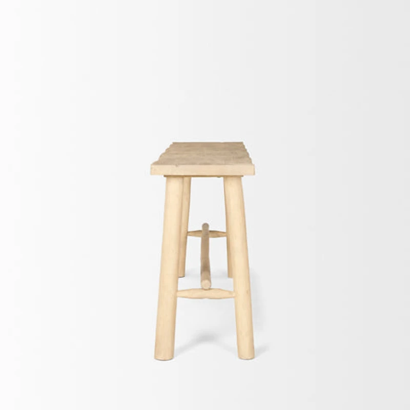 Sekou Light Brown Wooden Craftsman Console Table