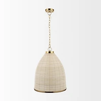Saliha Cane w/ Brass Metal Pendant Light