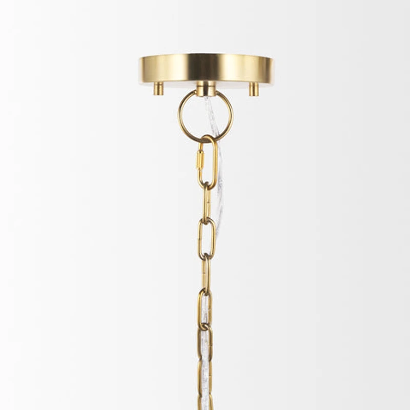 Saliha Cane w/ Brass Metal Pendant Light