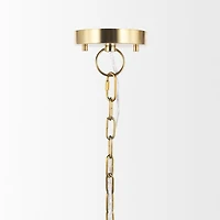 Saliha Cane w/ Brass Metal Pendant Light