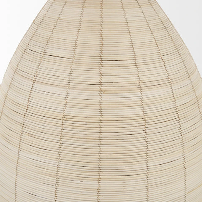 Saliha Cane w/ Brass Metal Pendant Light