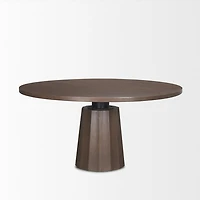 Swanson 60" Light Brown Wood Round Pedestal Dining Table