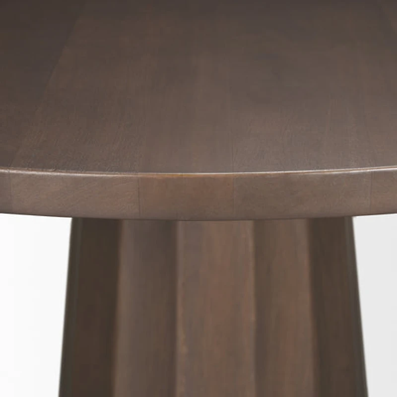 Swanson 60" Light Brown Wood Round Pedestal Dining Table