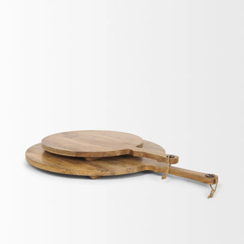 Karana Natural Solid Wood Round Serving Boards