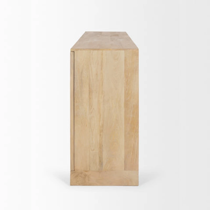 Suri Light Brown Wood w/ Glass Doors Sideboard