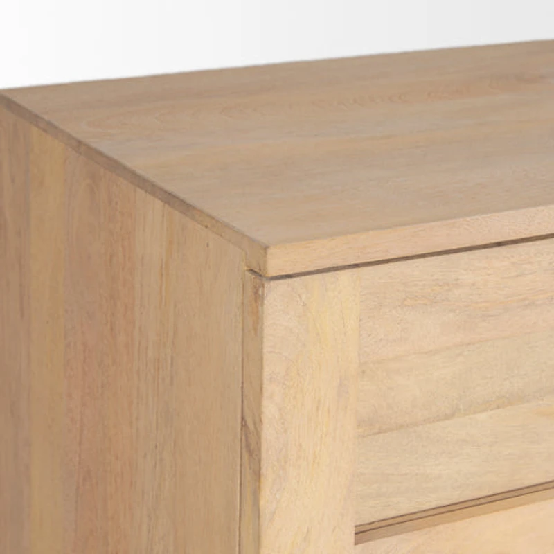 Suri Light Brown Wood w/ Glass Doors Sideboard