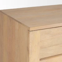 Suri Light Brown Wood w/ Glass Doors Sideboard