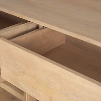 Suri Light Brown Wood w/ Glass Doors Sideboard