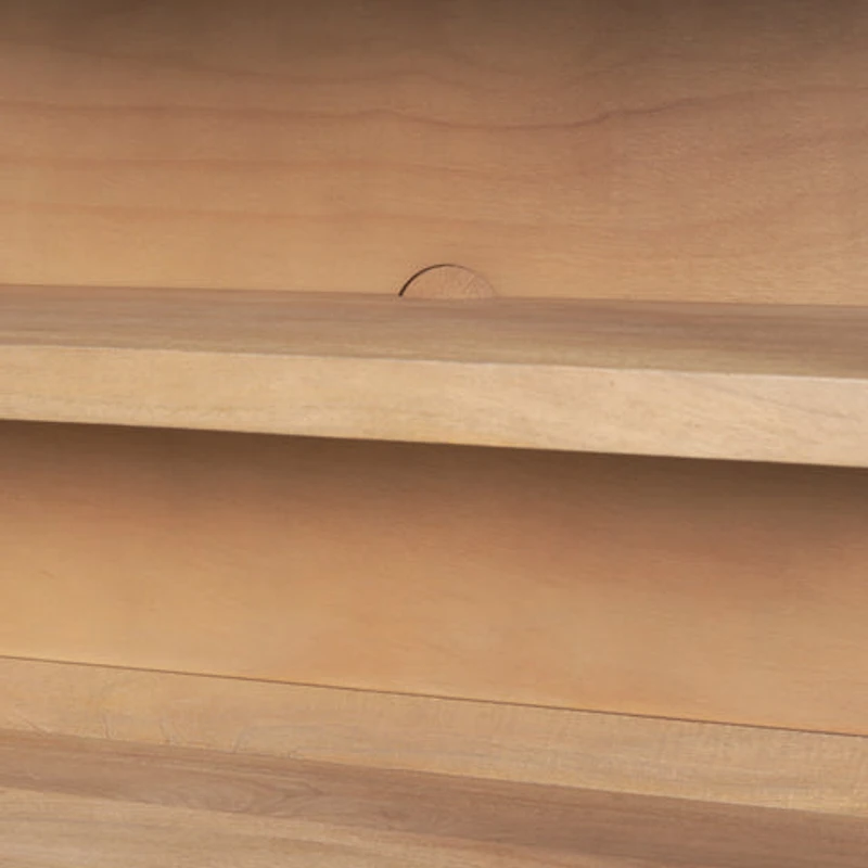 Suri Light Brown Wood w/ Glass Doors Sideboard