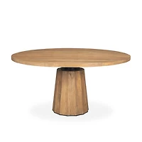 Swanson 60" Light Brown Wood Round Pedestal Dining Table