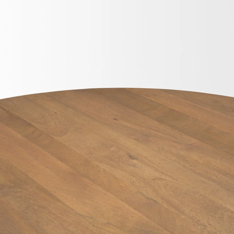 Swanson 60" Light Brown Wood Round Pedestal Dining Table