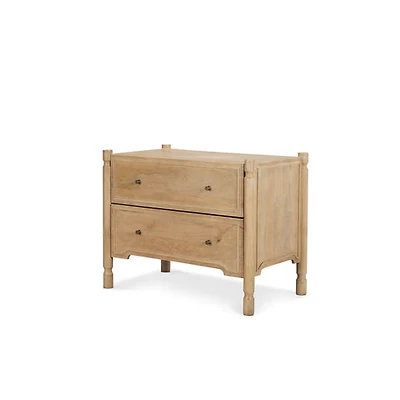 Phil Light Brown Wood 2 Drawer Accent Cabinet