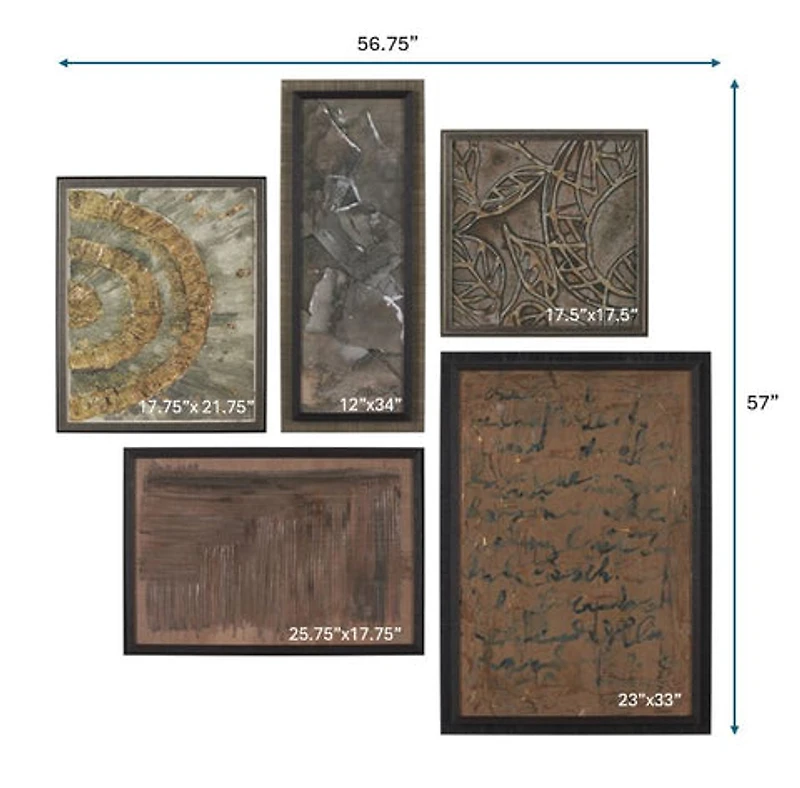 Ing (Set of 5) by Mercana Studio a Hand Embellished Framed Art Print