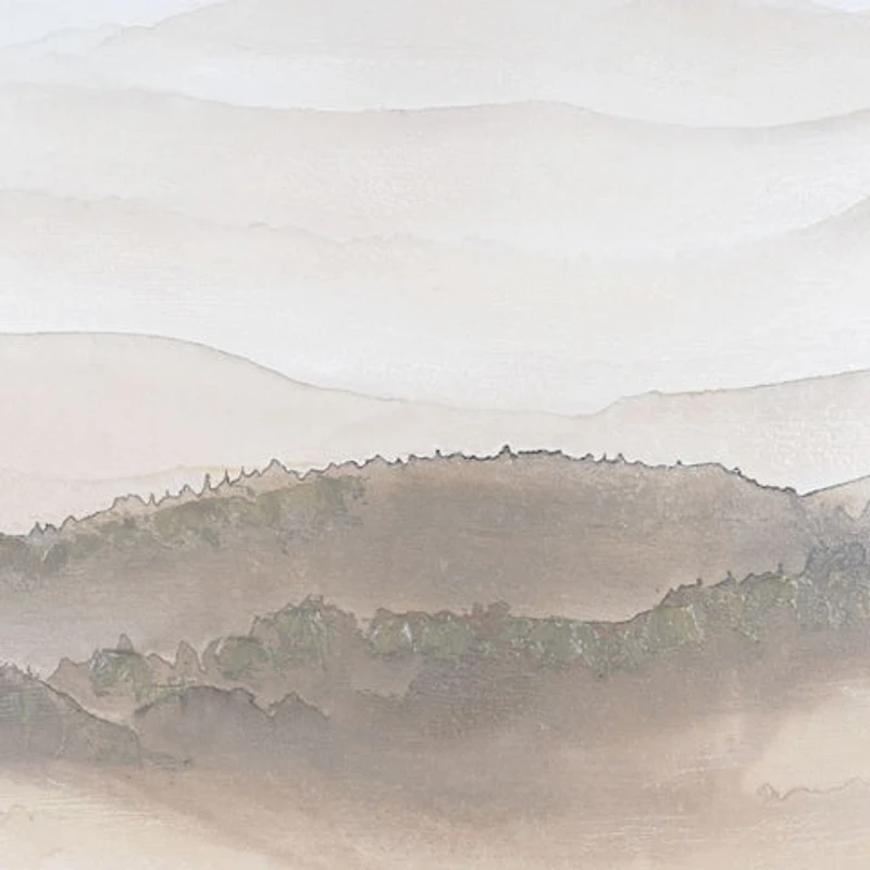 Misty Mountains, Hand Painted Canvas