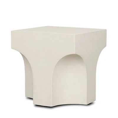 Bunda Square Sculptural Stone Finish Accent Table